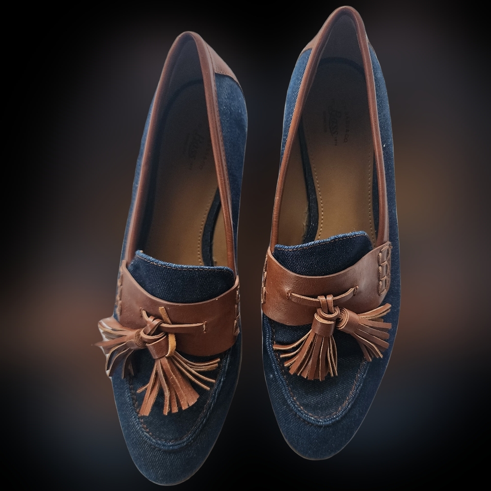 G.H. Bass & Co Weejuns Loafers Flats 10m EUC Brown/Blue